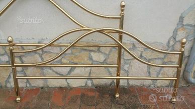 2 Letti matrimoniale in ottone bagno oro vintage