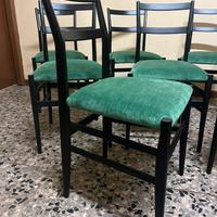 8 sedie gio’ ponti per Cassina con etichetta