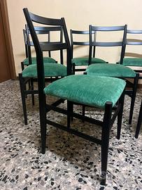 8 sedie gio’ ponti per Cassina con etichetta