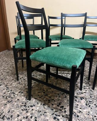 8 sedie gio’ ponti per Cassina con etichetta
