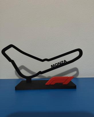 Modellino Circuito Monza F1 con Base e Logo