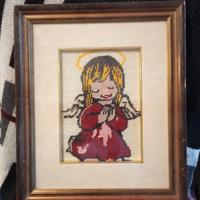 Quadro con angelo a punto croce 
