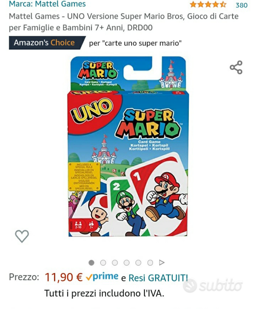 Carte gioco UNO di SUPER MARIO - NUOVE MAI USATE - Tutto per i bambini In  vendita a Roma