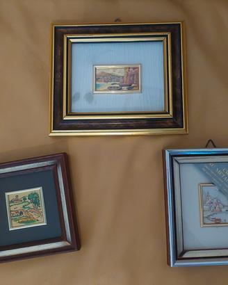 Quadretti Vintage con Argento 925 / Foglia Oro