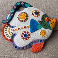 Ceramica spagnola vintage pesce tropicale