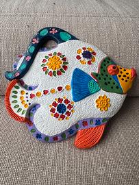 Ceramica spagnola vintage pesce tropicale