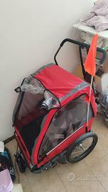 Passeggino rimorchio per bici 2 posti