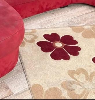 Tappeto rettangolare 160x132 panna a fiori