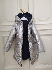 Piumino Jacadì reversibile blu navy/argento
