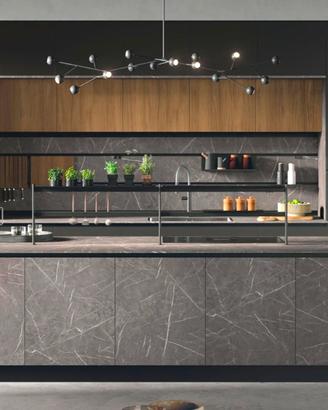 Cucina Doppia Colonna + Isola KING – Lineare 390cm
