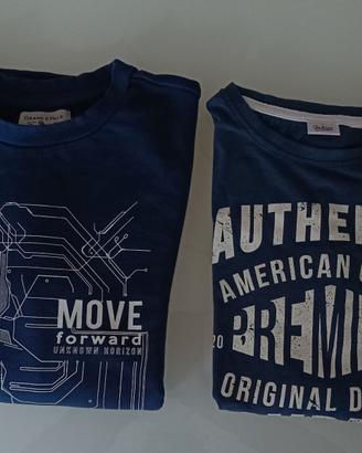 Una felpa e una t-shirt da ragazzo blu
