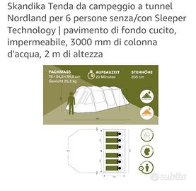 tenda campeggio Skandika 6 posti