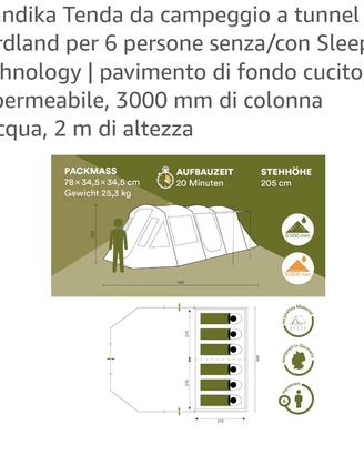 tenda campeggio Skandika 6 posti