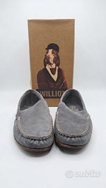 Mocassini della Williot in camoscio e tela grigi