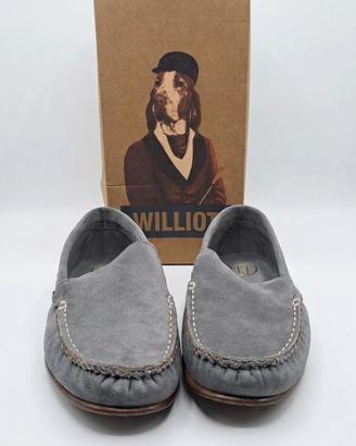 Mocassini della Williot in camoscio e tela grigi