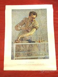 Stampa originale Emilio Bestetti L'eroe di Amisani
