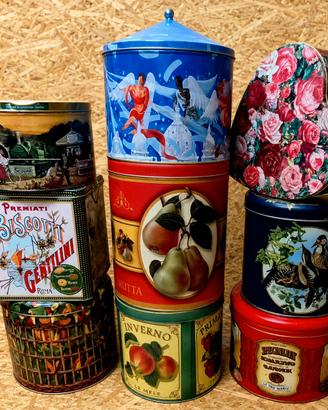 Lotto 3 SCATOLE panettone Battistero vintage latta