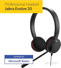 Cuffie PC Jabra Evolve 20 MS Stereo con cavo USB