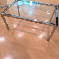 tavolo acciaio cromato e vetro