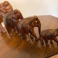 4 elefanti in legno - artigianato etnico