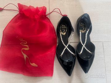 Ballerine Renè Caovilla nere con perle 36,5 .