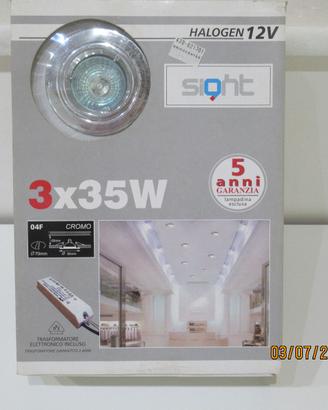 Faretti da incasso in kit, cromo lucido, 12V 35W
