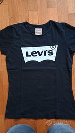 Maglietta Levi's Ragazza 14 Anni Nera Con Scritta