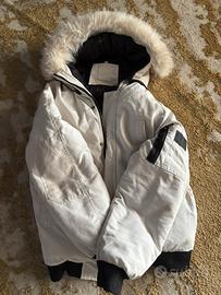 canada goose bianca con peliccia