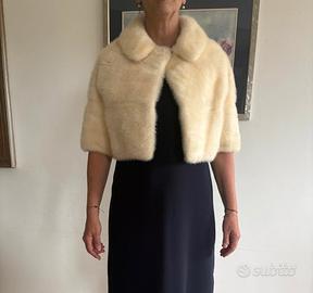 Pelliccia di visone bianca corta (bolero) anni ’40