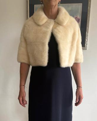 Pelliccia di visone bianca corta (bolero) anni ’40