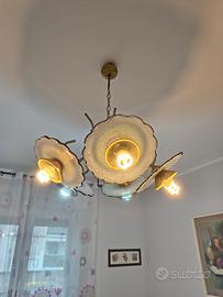 Lampadari in ferro battuto e cristallo fatti a man