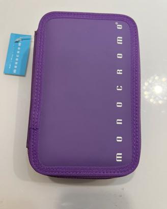 Monocromo astuccio con 3 zip nuovo