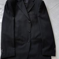 Abito vestito gessato da uomo nero tg. 48 