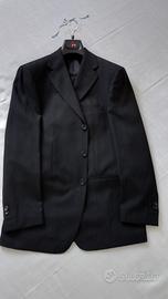 Abito vestito gessato da uomo nero tg. 48 