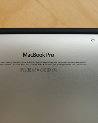 MACBOOK PRO A1425  integro e funzionante
