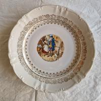 Grande piatto figurativo Bavaria con dorature