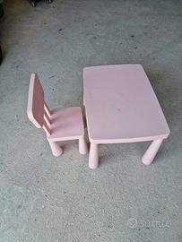 sedia e tavolo bimba