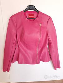 Giacca Guess ecopelle fucsia Peplum, taglia S