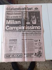 gazzetta dello sport Milan campione d'Europa 1994