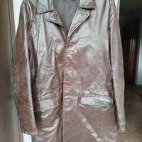 cappotto uomo in pelle marrone tg 54