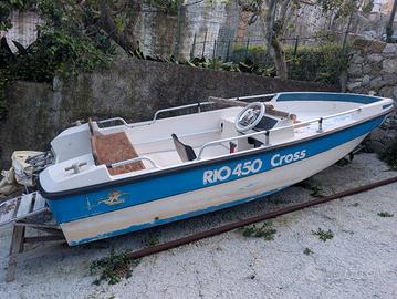 motoscafo Rio 450 cross piu fuoribordo