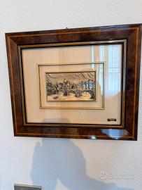 Quadro con scultura in argento