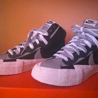 Scarpe Nike x Sacai, blazer mid black/grey 43