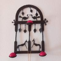 portacandele in ferro battuto