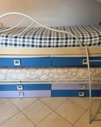 letti cameretta con cassettiera