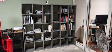 Coppia Librerie 16 Scomparti  - Effetto cemento