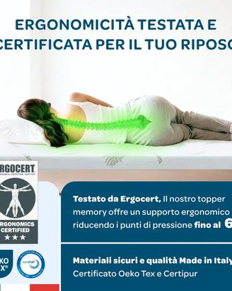 DOLCI SOGNI - Topper Matrimoniale Memory Foam