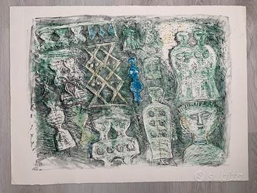 Massimo campigli - litografia - 1969