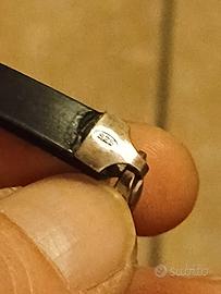 braccialetto in Caucciù con 3 cuori e gancio arg.