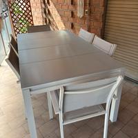 Tavolo da giardino allungabile con 6 sedie